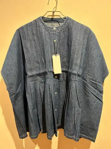 미사용 새상품 YAMADAYA vin 데님 반팔 셔츠 38