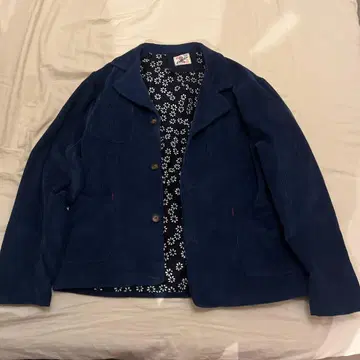 karaku 코듀로이 네이비 나염 빈티지 프렌치 워크 자켓