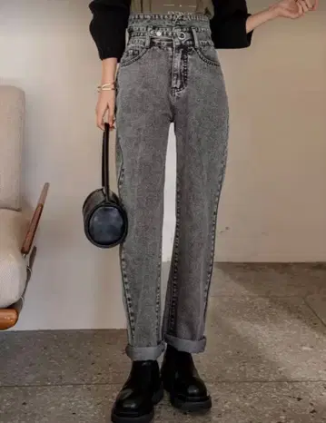 하이웨스트 스트레이트 데님 그레이