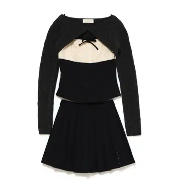 andmary Flora pleats set up navy