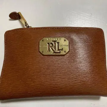 랄프 로렌 브라운 이단 접이식 지갑