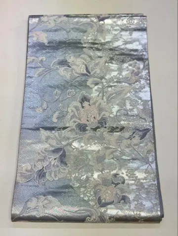실버 계열 꽃무늬 후쿠로 오비 귀여운