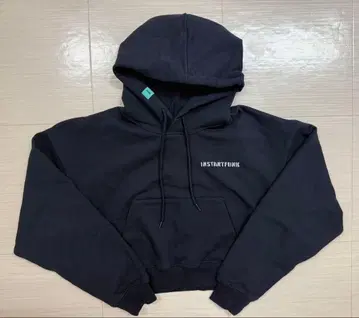 [ 새상품 미사용 ] INSTANTFUNK 블랙 크롭 후드티