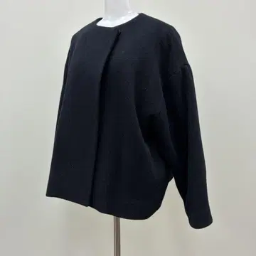 HAU 울 자켓 루즈핏 프리 사이즈 노카라 HAU