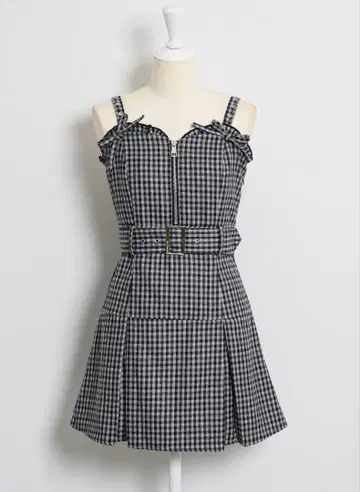 피움 pium 프론트 지퍼 오버롤 스커트