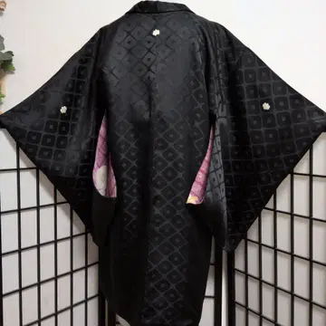 삼문 검정색 긴 겉옷 순수 실크 길이 99 화장 63