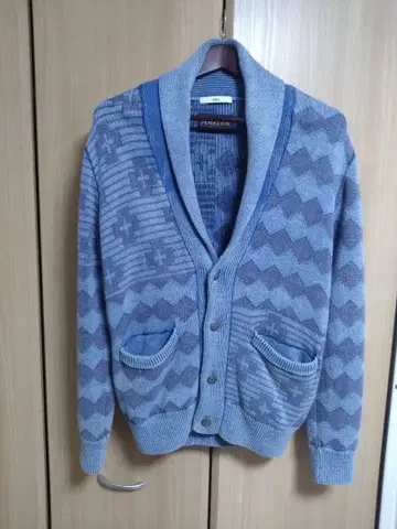 Pendleton vital 가디건 블루 계열 기하학 패턴
