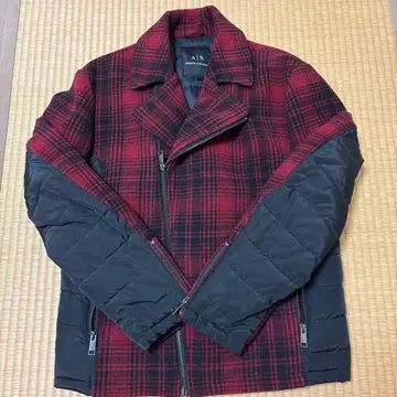 설날 세일! 아르마니 익스체인지 체크 무늬 라이더 자켓