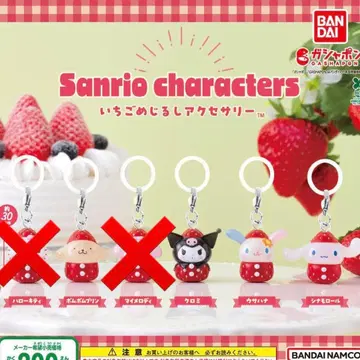 산리오 캐릭터즈 딸기 메지루시 액세서리 4종류