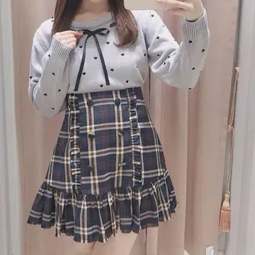 evelyn 하트 리본 풀오버 그레이 양산형