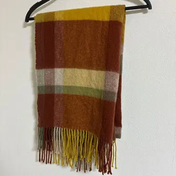 무인양품 울 무릎 담요로도 쓸 수 있는 대형 스톨 체크