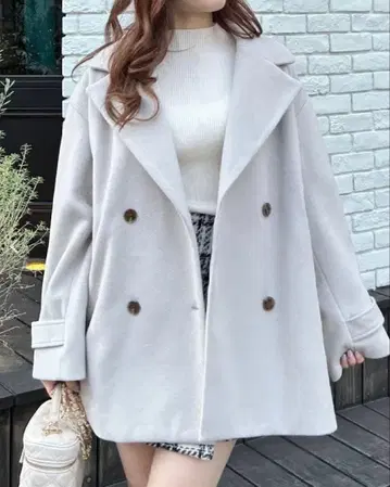 [ 새상품급 ] 에코 울 W 코쿤 코트 그레이지 M INGNI 잉그