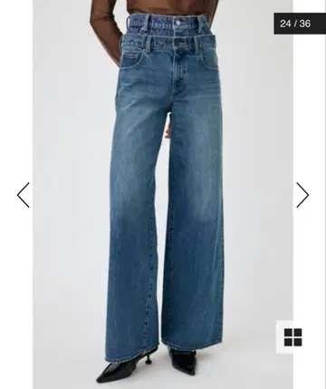 더블 허리 스트레이트 데님 MOUSSY