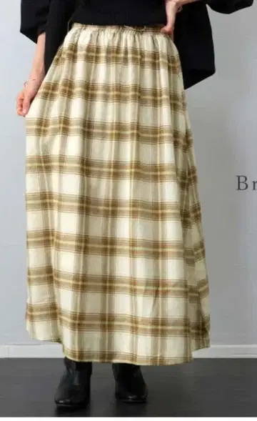 새상품 퍼니 컴퍼니 여성용 체크 무늬 롱 스커트 M 사이즈