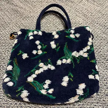 FELIR 스즈란 패턴 핸드백 네이비