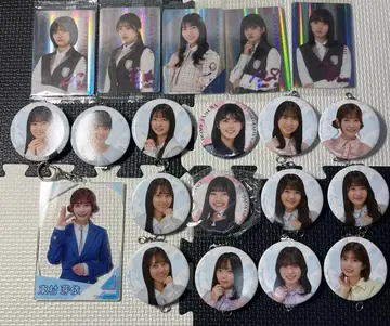 히나타자카46 케야키자카46 캔 배지 사인 포함 카드 아크릴 키링 세트