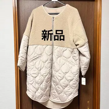 새상품 퀼팅 보아 자켓 야마다야 9호 M 코트