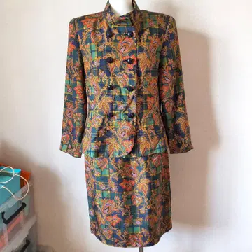 마이 로브 꽃무늬 체크 셋업 11호 실크 버블리