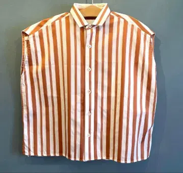 TICCA 슬리브리스 셔츠 오렌지 스트라이프