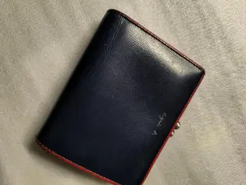 아네스 베 네이비 가죽 접이식 지갑