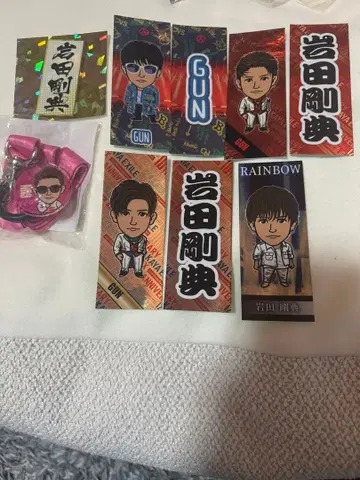 이와타 타카노리 스티커 8매와 스트랩 세트