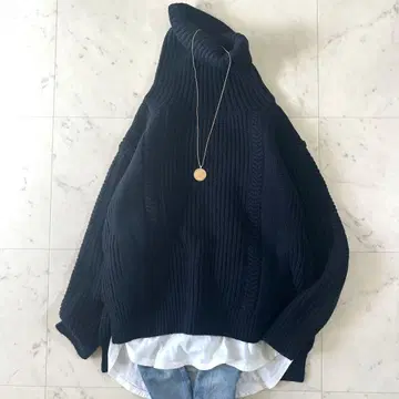 새상품급 두지엠 클라세 GENTLE WOMAN 케이블 터틀넥 니트