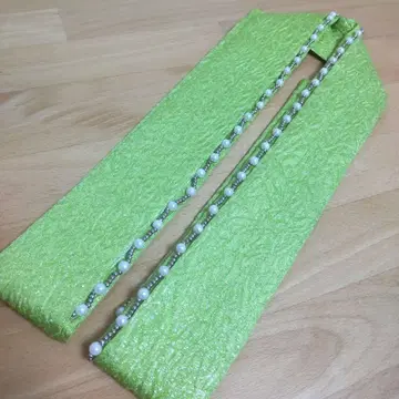 레이어트 카라 비쥬 포함 그린 기모노 성인식 후리소데