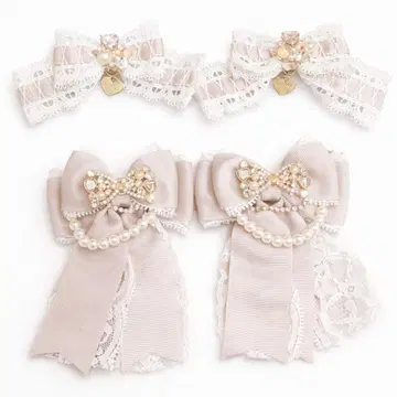 [ LIZ LISA ] 데코 리본 클립 4세트 (일부 펄 깨짐 있음)