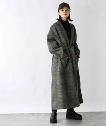 JEANASIS 노카라 리버서블 체크 코트