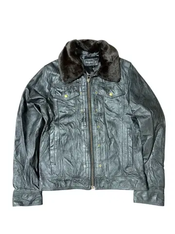 언릴랙싱 레더 재킷 M 사이즈 슬림 블랙 천연 가죽 중고