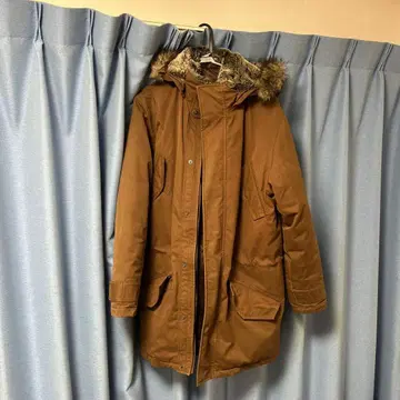 Eddie Bauer 다운 코트 모즈 코트 L 퍼 포함 후드