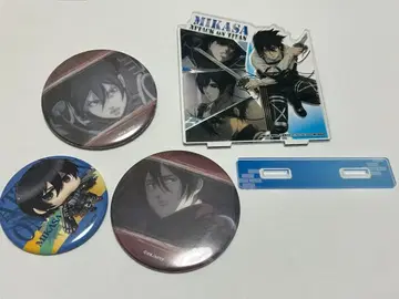 진격의 거인 미카사 아크릴 스탠드 캔뱃지 3개 세트