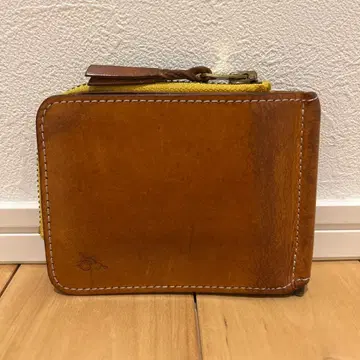 카타코 긴세 골드 가죽 접이식 지갑 [ 황금 ]