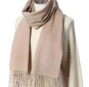 [ 미사용 새상품 ] FURLA 대형 캐시미어 100% 머플러 무지