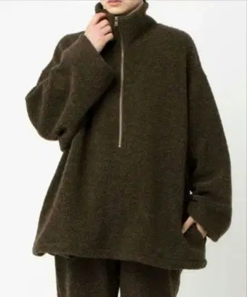 onit 울 보아 하프 지퍼 상의