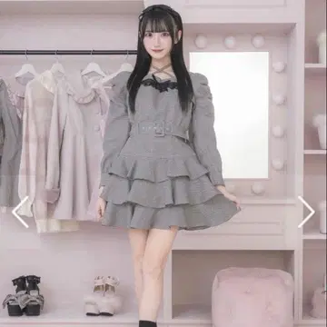 티어드 프릴 긴팔 미니 원피스 pium