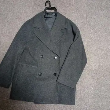 다크 그레이 더블 브레스트 체스터 코트 S