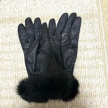가죽 퍼 장갑 블랙 약 22cm
