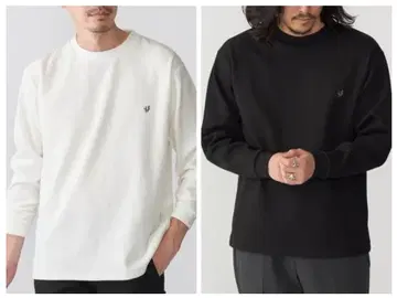 SHIPS 화이트 블랙 2종 세트 원포인트 로고 바즈아이 긴팔 T셔츠