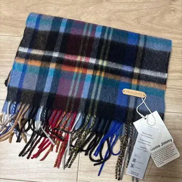 새상품 Momo Jimmy 캐시미어 100% 체크 무늬 머플러 남녀 공용