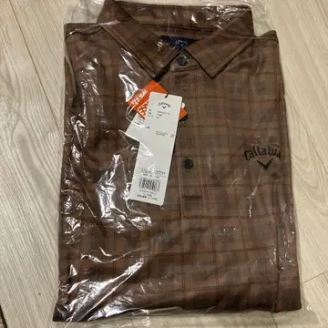 Callaway 긴팔 셔츠 LL 브라운 계열 체크