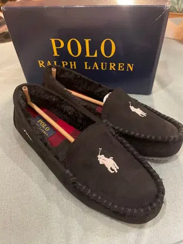 새상품 랄프 로렌 모카신 블랙 24 24.5 25cm 여성용