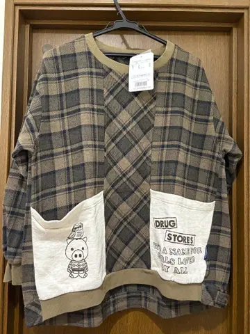 드럭 스토어즈 튜닉 스탠디 체크 무늬 택 포함 새상품