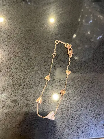 작은 흠집 있음 케이트 스페이드 스위트 하트 팔찌 로즈 골드 색상