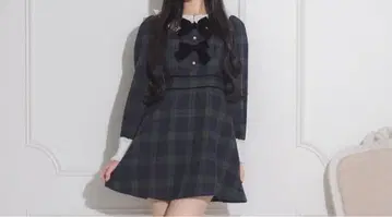 pium 벨로아 리본 인형 원피스