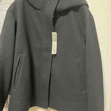 GU 니트 멜톤 후드 코트