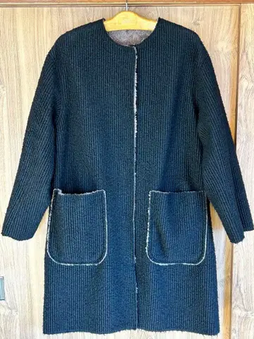 MidiUmi 노카라 리버서블 코트 블랙 브라운