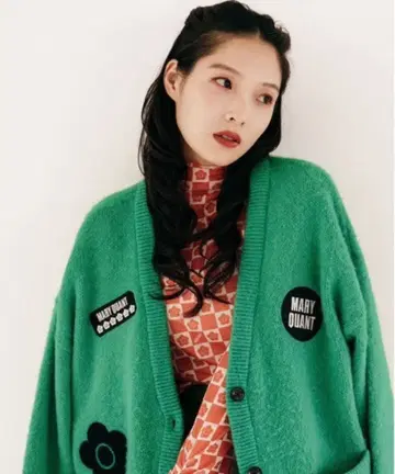 mMARY QUANT/마리퀀트 와펜 샤기 니트 가디건