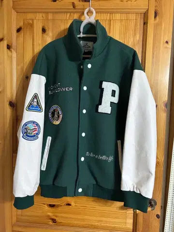 TIDE EKU 패치 부착 바시티 자켓 M 사이즈