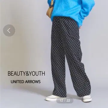 뷰티 앤 유스 나일론 도트 자카드 팬츠